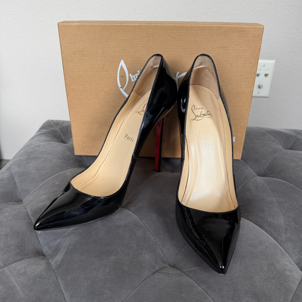 Christian Louboutin Pigalle 120 Black Patent Pumps Size 40.5 - Picture 4 of 16